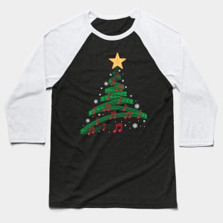 Music Notes Christmas Tree Baseball T-Shirt